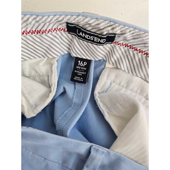 Land's End Women's Light Blue Mid Rise Straight Leg Cropped Pant Size 16P - Picture 5 of 6